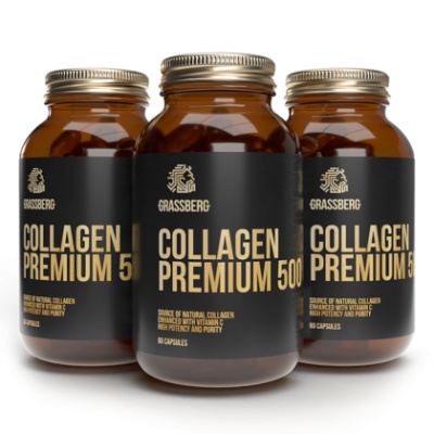 Коллаген GRASSBERG Collagen Premium 500 mg + Vit C 40 mg 60 капсул