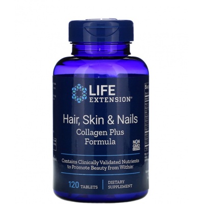Витамины Life Extension Hair, Skin and Nails Collagen Plus Formula 120 таблеток