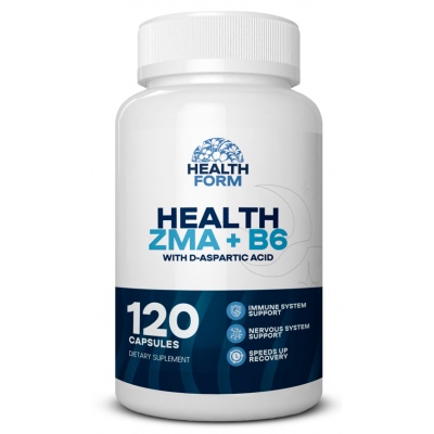 Тестобустер Health Form ZMA+B6+D-Aspartic acid 120 капсул